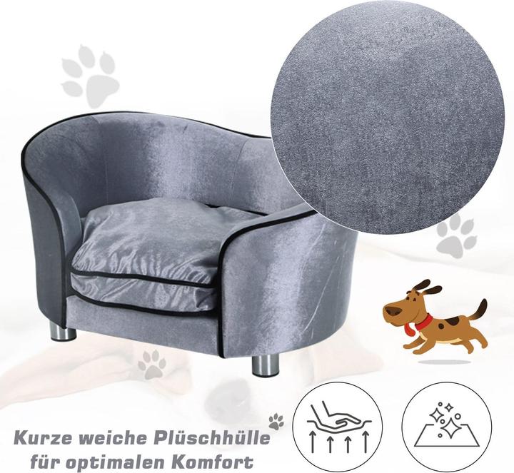 Produktbild PawHut Luxus Hundecouch mit einem weichen Kissen (Hund)