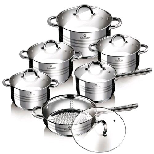 Image du produit Blaumann Gourmet (24 cm, Ensemble de casseroles et de poêles de cuisson, Acier inoxydable)