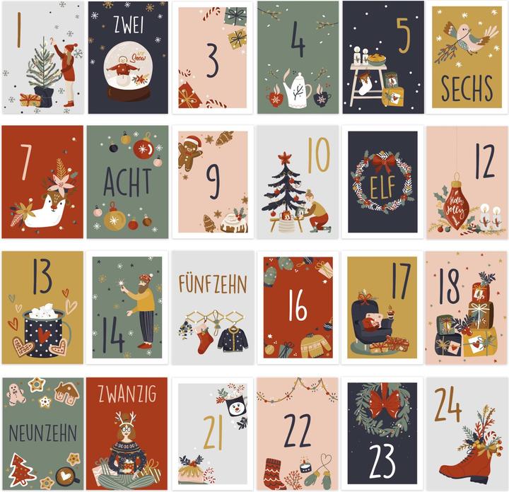 Actual product image Papierdrachen Karten Adventskalender für Paare - Set 4