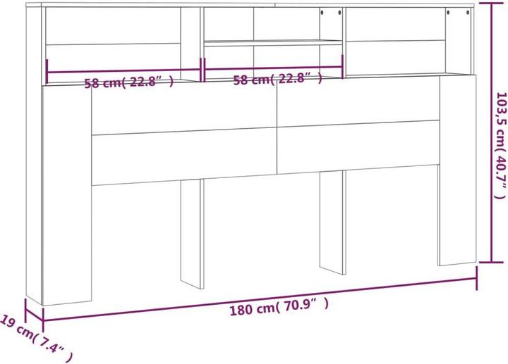Image du produit VidaXL Oldrich (180 x 19 x 103.5 cm)