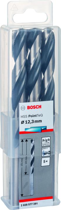 Actual product image Bosch Professional Zubehör Metal twist drill HSS PointTeQ, DIN 338, 12.3 mm, pack of 5 (12.3 mm)