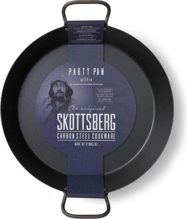 Produktbild Skottsberg Paella Pfanne Carbonstahl, 38 cm Durchmesser, zwei Griffe (38 cm, Paella Pfanne, Carbonstahl)