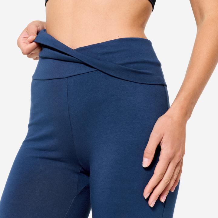 Image du produit Kimjaly Yogahose hoher Bund sanftes Yoga Damen marineblau (W33/L31)