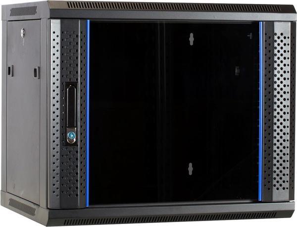 Produktbild Dsit 9 HE Serverschrank, Wandgehäuse, mit Glastür (BxTxH) 600 x 450 x 500mm (9 HE, 19 Zoll Rack)
