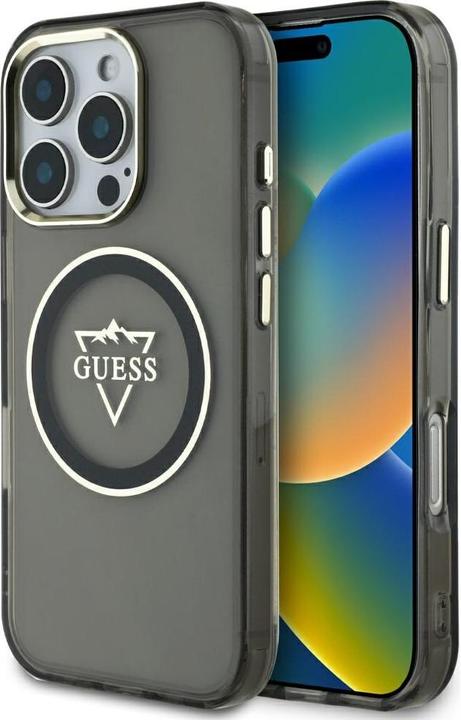 Produktbild Guess Hardcase MagSafe IML Metal Mountain Logo Case for iPhone 16 Pro Max 6,9" Black (Apple iPhone 16 Pro Max)