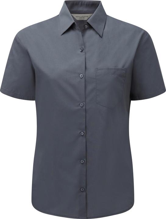 Russell Collection Poplin Bluse Kurzarm pflegeleicht