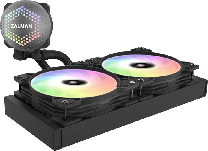 Actual product image Zalman ALPHA24 Black CPU Liquid Cooler 280mm Radiator 2 x 140 mm Fan ARGB pump Dual