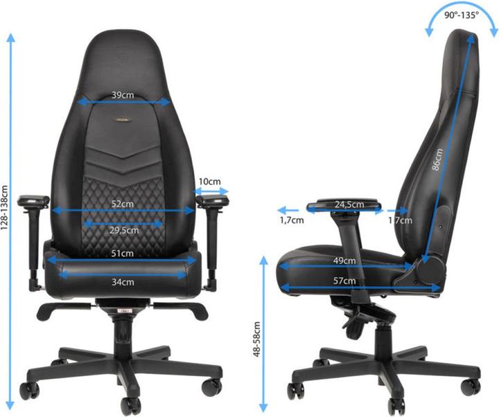 Image du produit noblechairs ICON cuir véritable