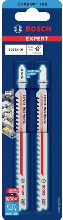 Image du produit Bosch Professional Zubehör Lame de scie sauteuse EXPERT 'Multi Material' T 367 XHM, 2 pièces
