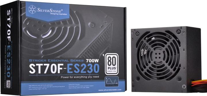 Produktbild Silverstone SST-ST70F-ES230 - Strider Essential Serie, 700W 80 Plus 230V EU ATX flüsterleises PC-Net (700 W)