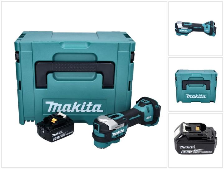 Actual product image Makita DTM 52 G1J Battery multifunction tool 18 V Starlock Max Brushless + 1x battery 6.0 Ah + Makpac