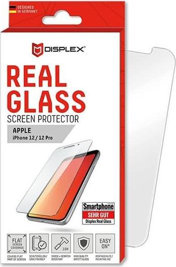Actual product image Displex Real Glass, 2D Panzerglas (1 Piece, Realme 12 Pro+, Apple iPhone 12)