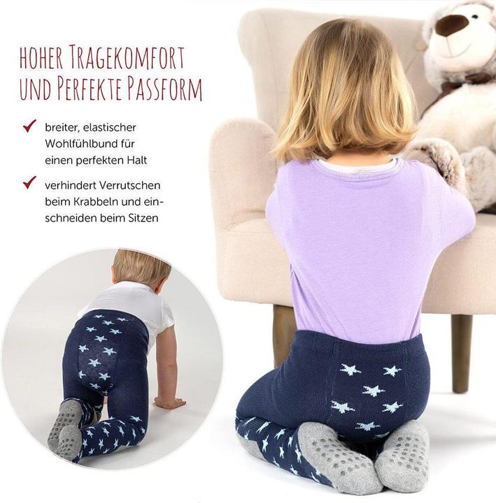 Image du produit La Loona LaLoona Collants Bébé Paquet de 2 - Etoiles Marine + Rayures (74/80)