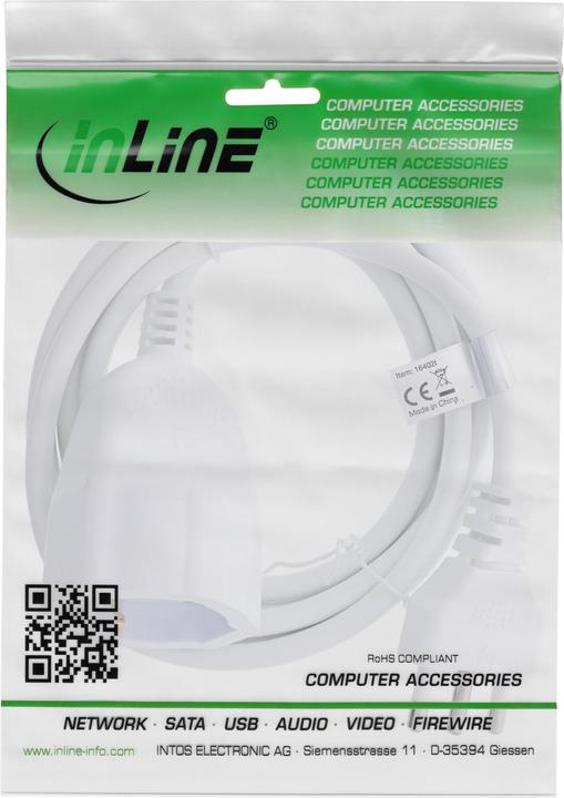 Actual product image InLine Power extension earth contact ITALY plug L / socket F (5 m, CEE 7/3)