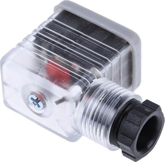 Produktbild Rs Pro Ventilsteckverbinder DIN 43650 B Buchse 2P+E / 24 V dc mit Lampe, PG9 Kabelmontage, Transluce