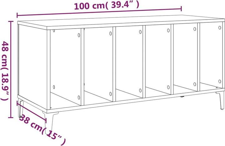 Produktbild VidaXL Plattenschrank Betongrau 100x38x48 cm Holzwerkstoff