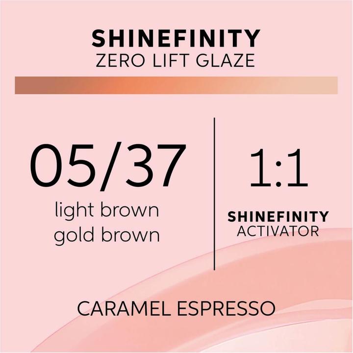 Actual product image Wella Shinefinity (Caramel, Espresso, 05/37 Light Brown Gold Brown)