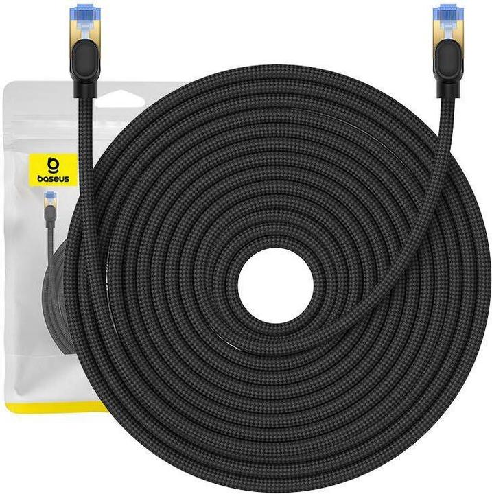 Actual product image Baseus Braided network cable cat.7 Ethernet RJ45, 10Gbps, 25m (black) (CAT7, 25 m)