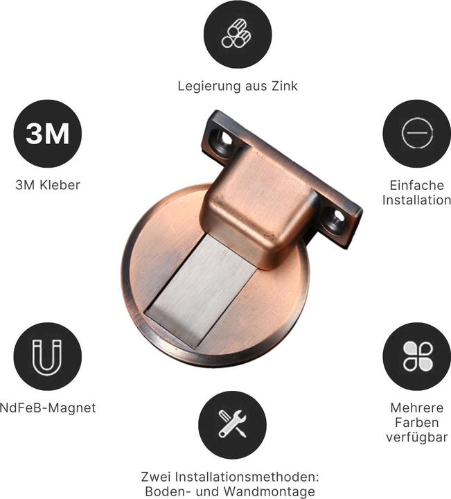 Image du produit Hermex Magnetischer Türstopper Türdämpfer Türschnäpper Türpuffer Türkeil (1 pièce(s))