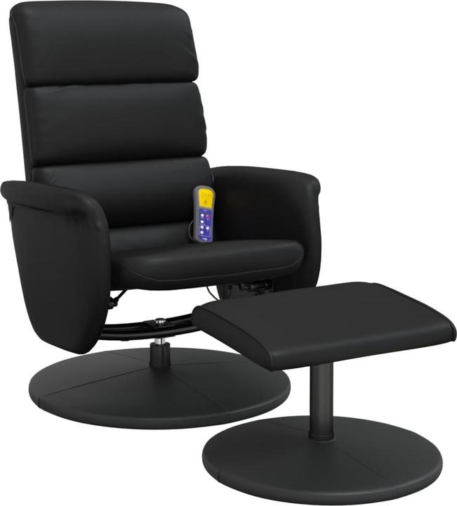 Actual product image VidaXL Massage chair with footstool black imitation leather, colour