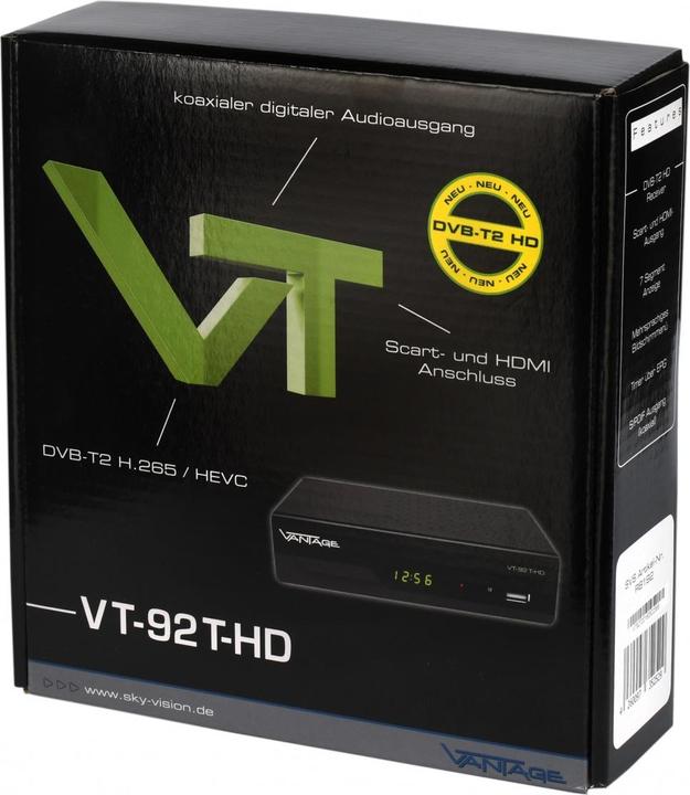 Actual product image Vantage VT-92 - T-HD DVB-T2 Receiver (DVB-T2, DVB-T)
