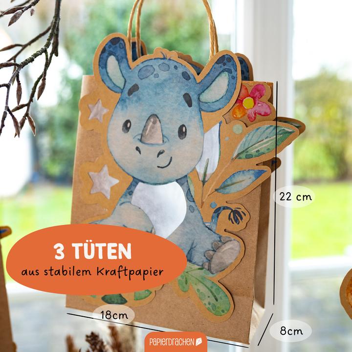 Immagine prodotto Papierdrachen 3 lanterne per bambini animali selvatici/Africa - Set 8