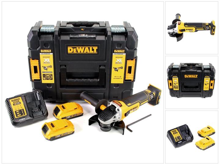 Image du produit DeWalt DCG 405 D2 18 V 125 mm Meuleuse sans fil Brushless avec boîtier TStak + 2x Batteries 2 Ah + C (125 mm)