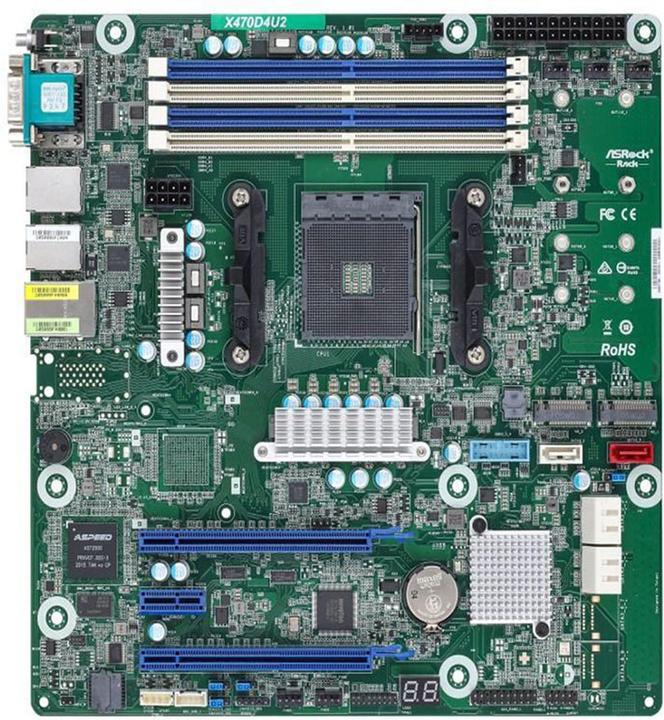Actual product image AsRock X470D4U2-2T (AM4, AMD X470, mATX)