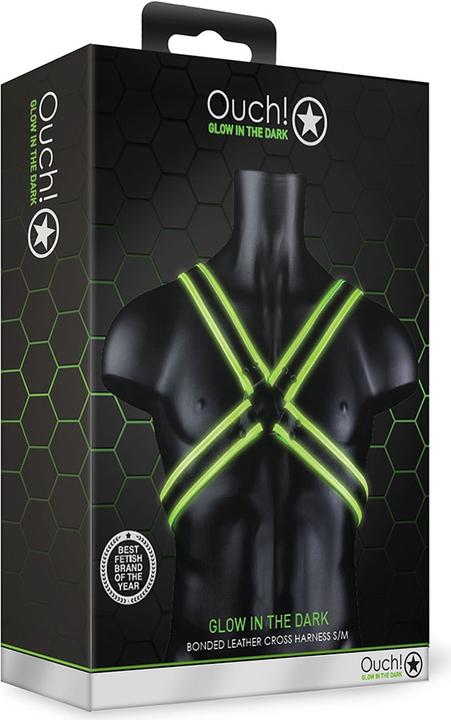 Actual product image Ouch! Cross Harness - Glow in the Dark