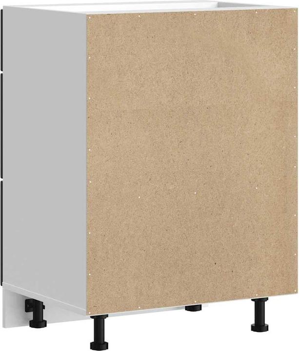 Produktbild VidaXL Küchen-Unterschrank Lucca Schwarz Holzwerkstoff Spülenunterschrank (60 x 46 x 81.5 cm)