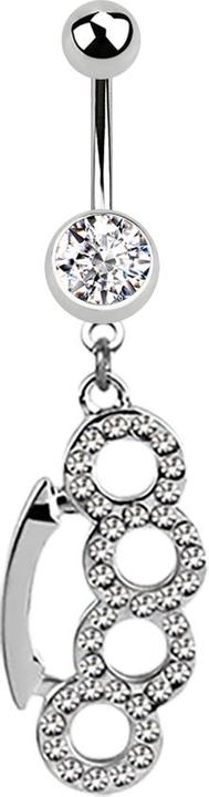 Star Piercing Banane silber mit Anhänger Schlagring silber (Chirurgenstahl 316L, ohne Messing)