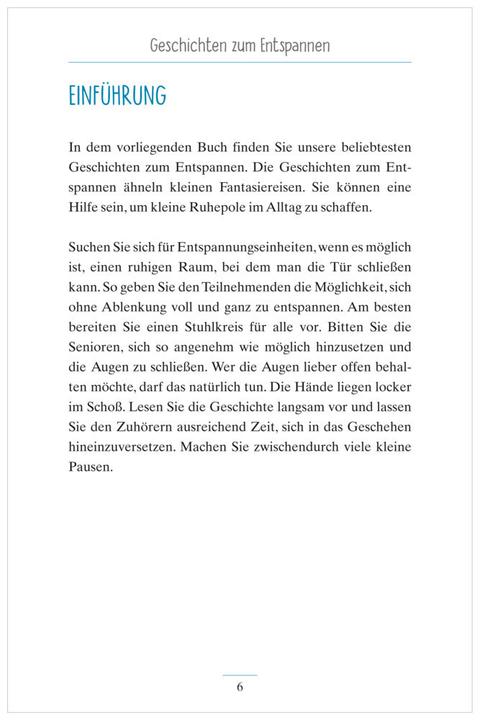 Produktbild Geschichten zum Entspannen. Kurze Erzählungen für Senioren. Auch mit Demenz. Ratgeber (Deutsch, Natali Mallek, Annika Schneider, 2019)