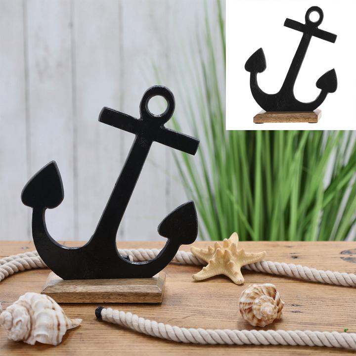 Actual product image Natura Punto Decorative anchor on a wooden base