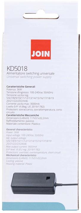Produktbild Alpha Elettronica TischnetzgerÃ¤t 36 W, 5 - 24 V DC, 3 A universal