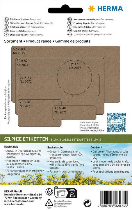 Produktbild HERMA Graspapier Vielzweck-Etiketten
