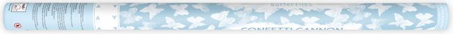 Immagine prodotto Partydeco Cannone di coriandoli con farfalle, bianco, 80 cm (1 pz.)