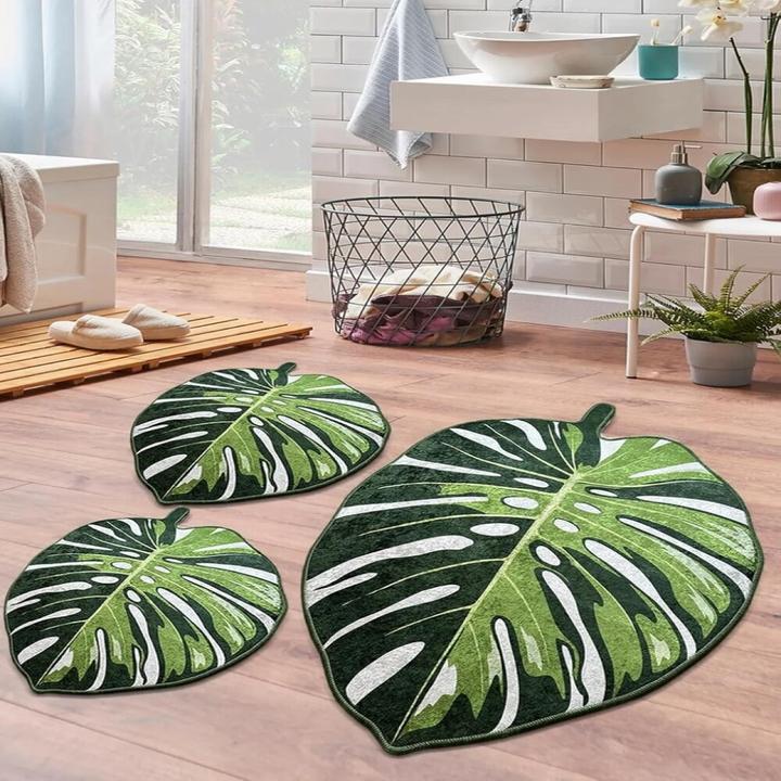 Miqna 3-tlg. rutschfeste Badteppich Set, waschbar | 60x100 | 50x60 | 50x60cm (60 x 100 cm, 50 x 60 cm)