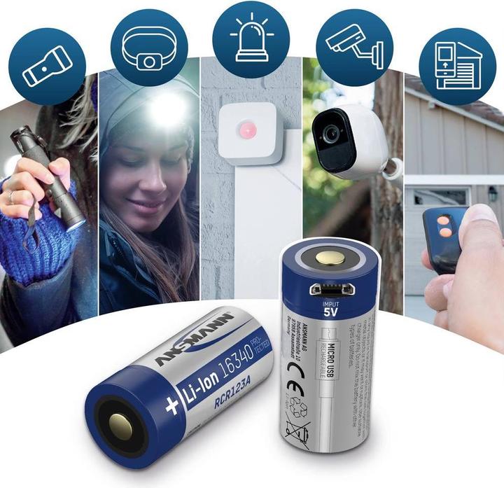 Produktbild Ansmann 16340 Li-Ion Akku (1 Stk., 16340, 850 mAh)