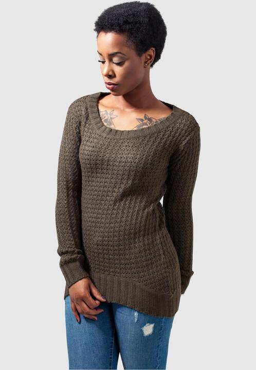 Actual product image Urban Classics Ladies Long Wideneck Sweater (S)