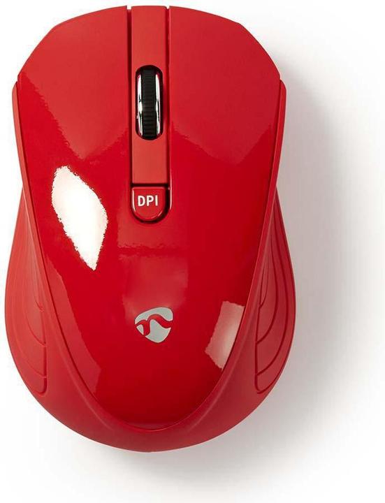 Nedis Mouse Wireless 800/1200 / 1600 DPI DPI regolabile Numero di pulsanti: 3 Ambidestro Rosso (Senza fili)
