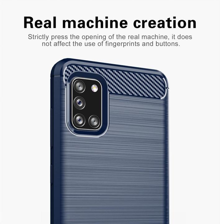 Produktbild Cadorabo TPU Ultra Slim carbon edelstahl Kombi Cover (Samsung Galaxy A31)