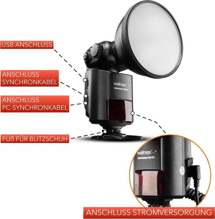 Actual product image Walimex Light Shooter 360 TTL Nikon + Power Porta (Plug-on flash, Nikon)