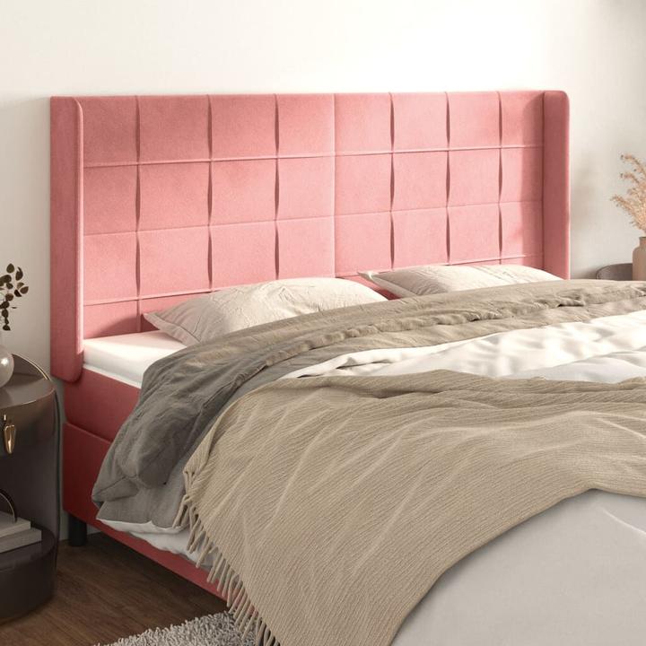 Immagine prodotto VidaXL Kopfteil mit Ohren Rosa 203x16x118/128 cm Samt,Farbe (203 x 16 x 128 cm)