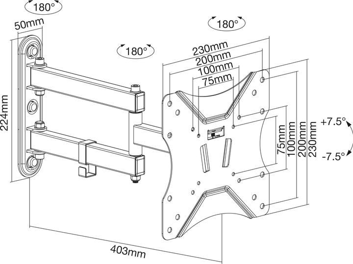Produktbild InLine Basic Wandhalterung (Wand, 42.01", 25 kg)