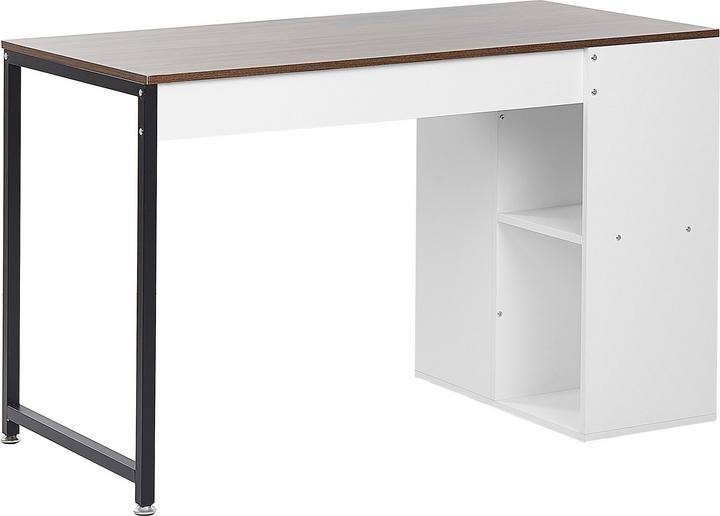 Immagine prodotto Beliani Scrivania bianca / legno scuro 120 x 60 cm DESE (120 x 60 x 75 cm)