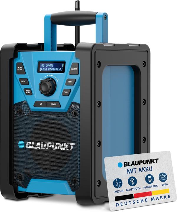 Produktbild Blaupunkt Baustellenradio mit DAB+ und Akku | BSR 300 (DAB+, UKW, Bluetooth)