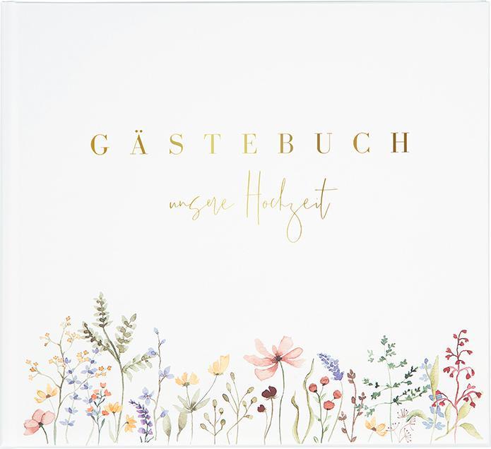 Actual product image Goldbuch Gästebuch Hochzeit Blütenliebe weiss (20 x 24.5 cm)