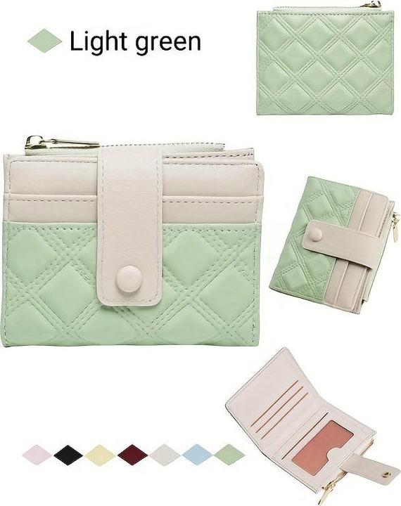 Produktbild Only-Bags.Store Neue gesteppte Brieftasche mit Reissverschlusstasche und Schnallenverschluss, perfekt für Geschenke