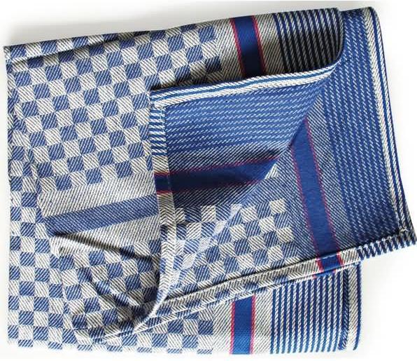 Actual product image Hygostar Pit towel, blue and white chequered, 240 g/sqm (50 x 90 cm)
