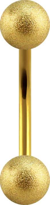 Star Piercing Micro Banane vergoldet mit zwei Kugeln gesprenkelt (Chirurgenstahl 316L)